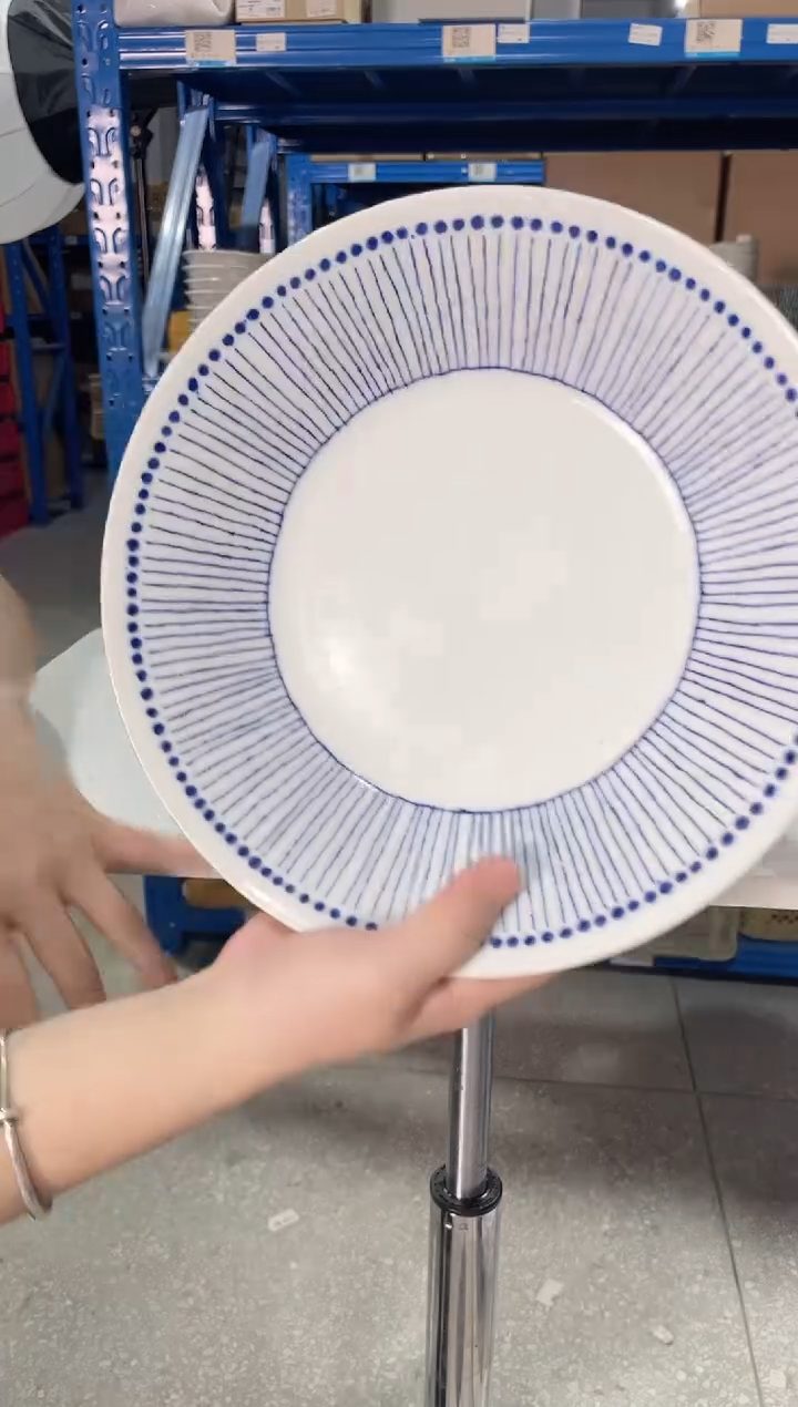 陶瓷苍十草深盘24CM