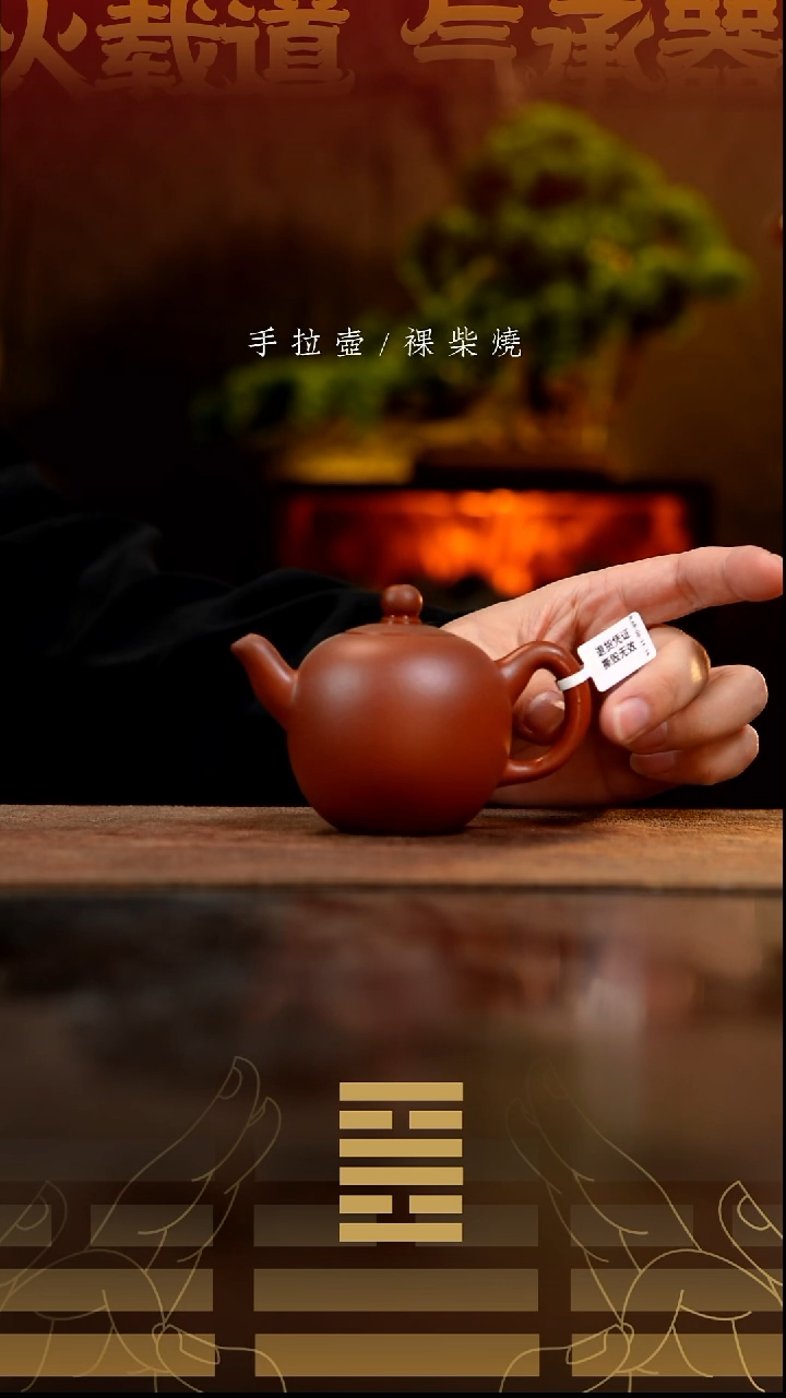 夸烧柴烧紫砂一粒珠壶