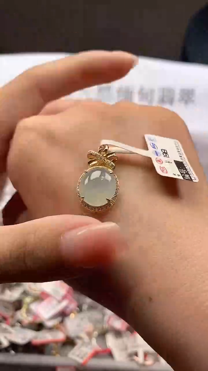 银S925镶嵌戒指翡翠戒指16