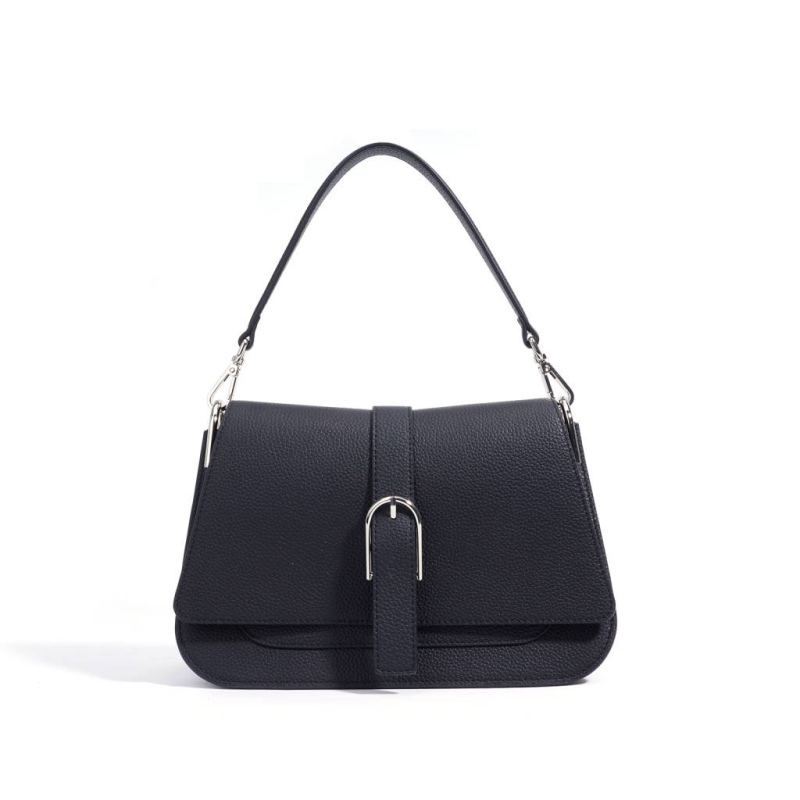 【广州特特】ZG-M8503-黑色经典腋下中号时尚斜跨拼色肩包