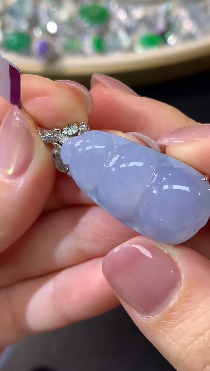 吊坠(不含链)18K金镶嵌翡翠Q130|13800