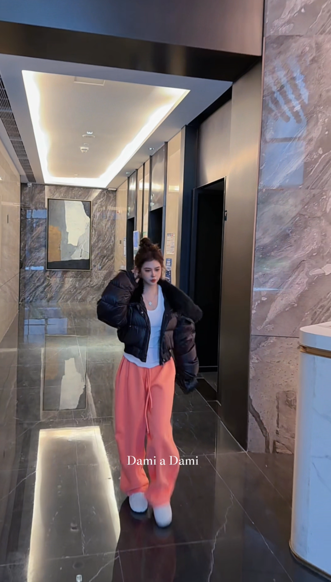 Dami 秋冬款休闲裤裤子松紧腰休闲立体剪裁百搭纯色休闲裤女