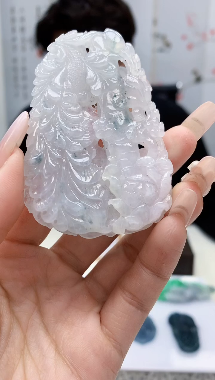 【闪购商品】定制翡翠未镶嵌5145lr-毛货挂件48赠珠链