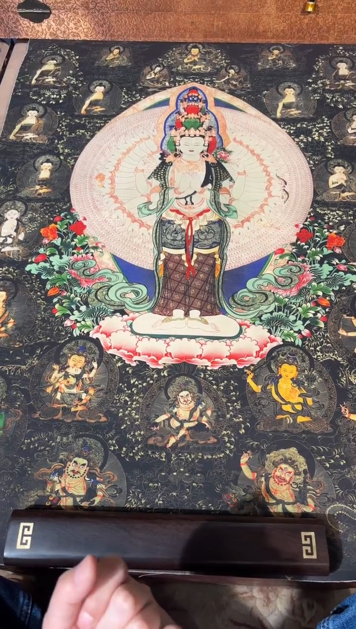 卷轴画龙妹的唐卡tk16