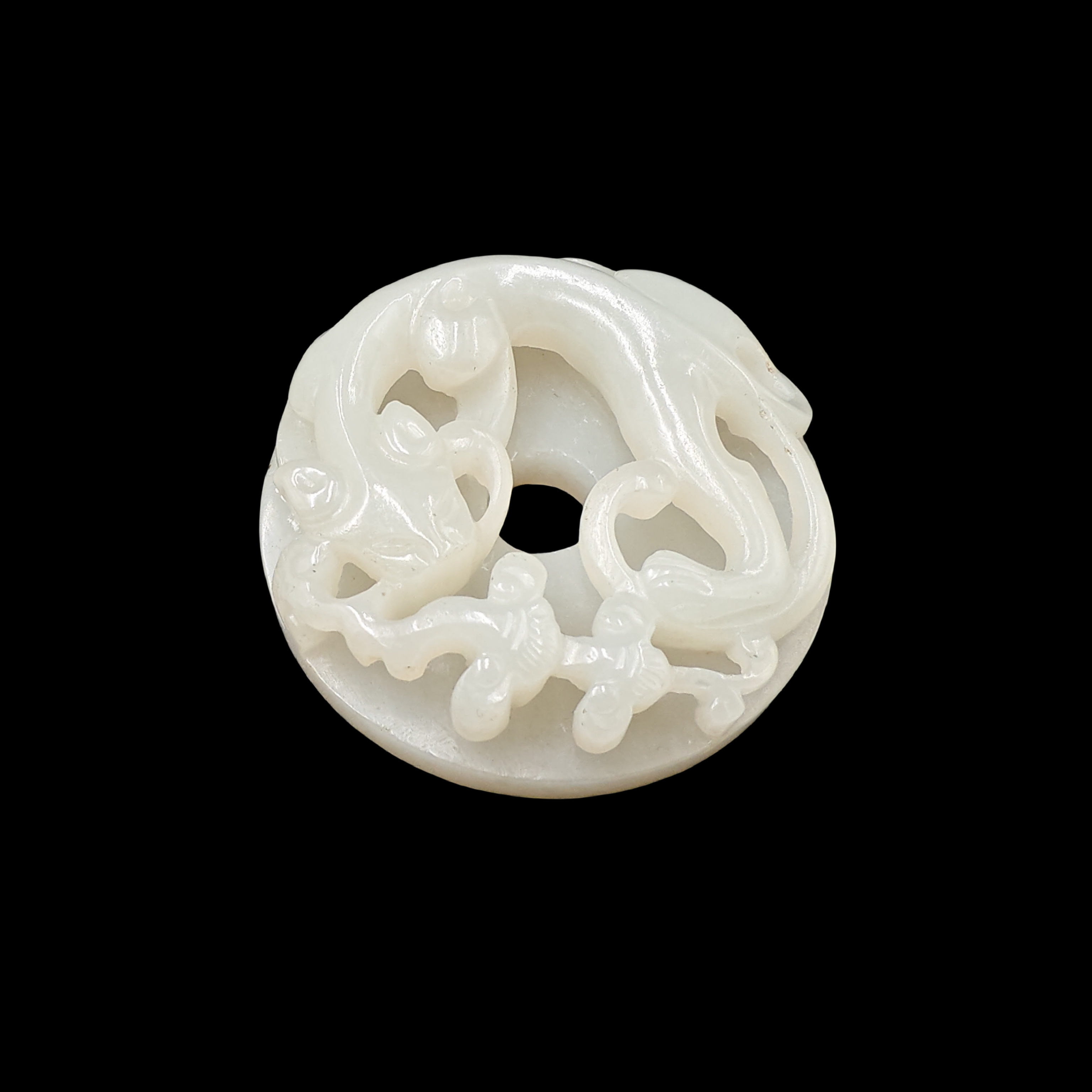 清代和田白玉螭龙玉璧【华夏藏古】052118