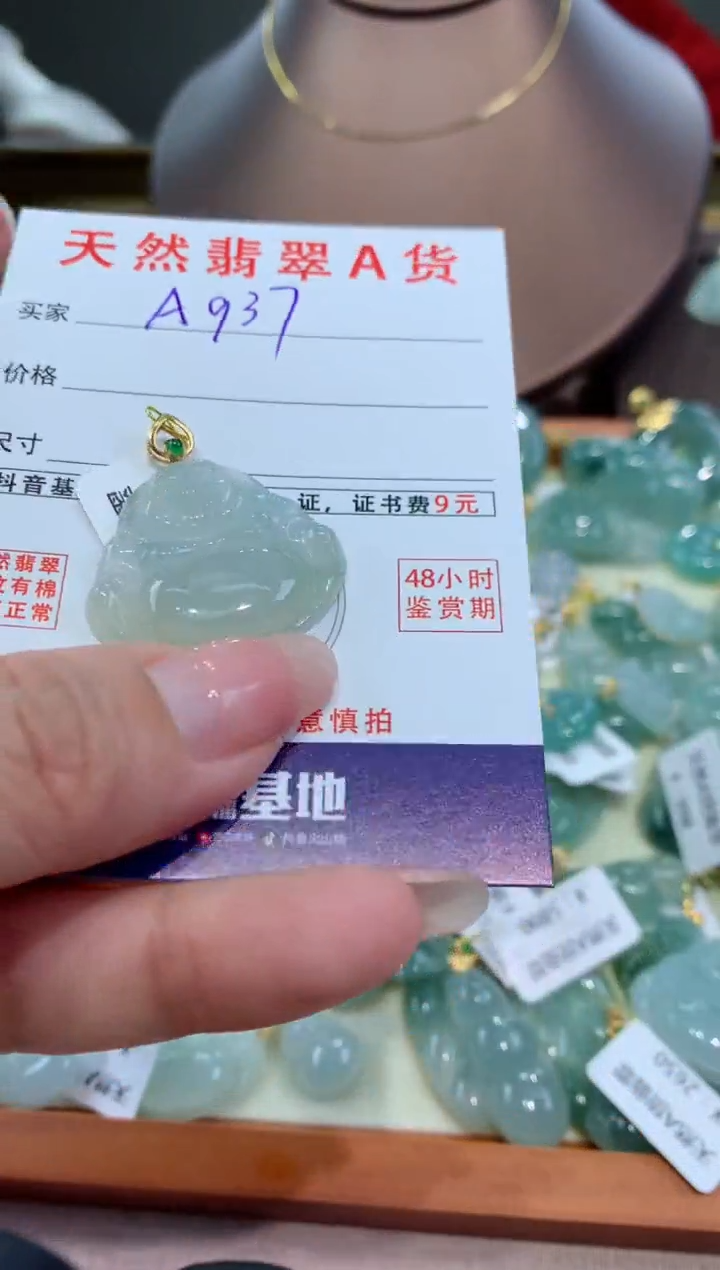 【闪购商品】翡翠颈饰18K金镶嵌天然缅甸a货翡翠