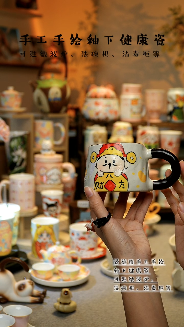 【闪购商品】杯陶瓷景德镇高温釉下彩&A739