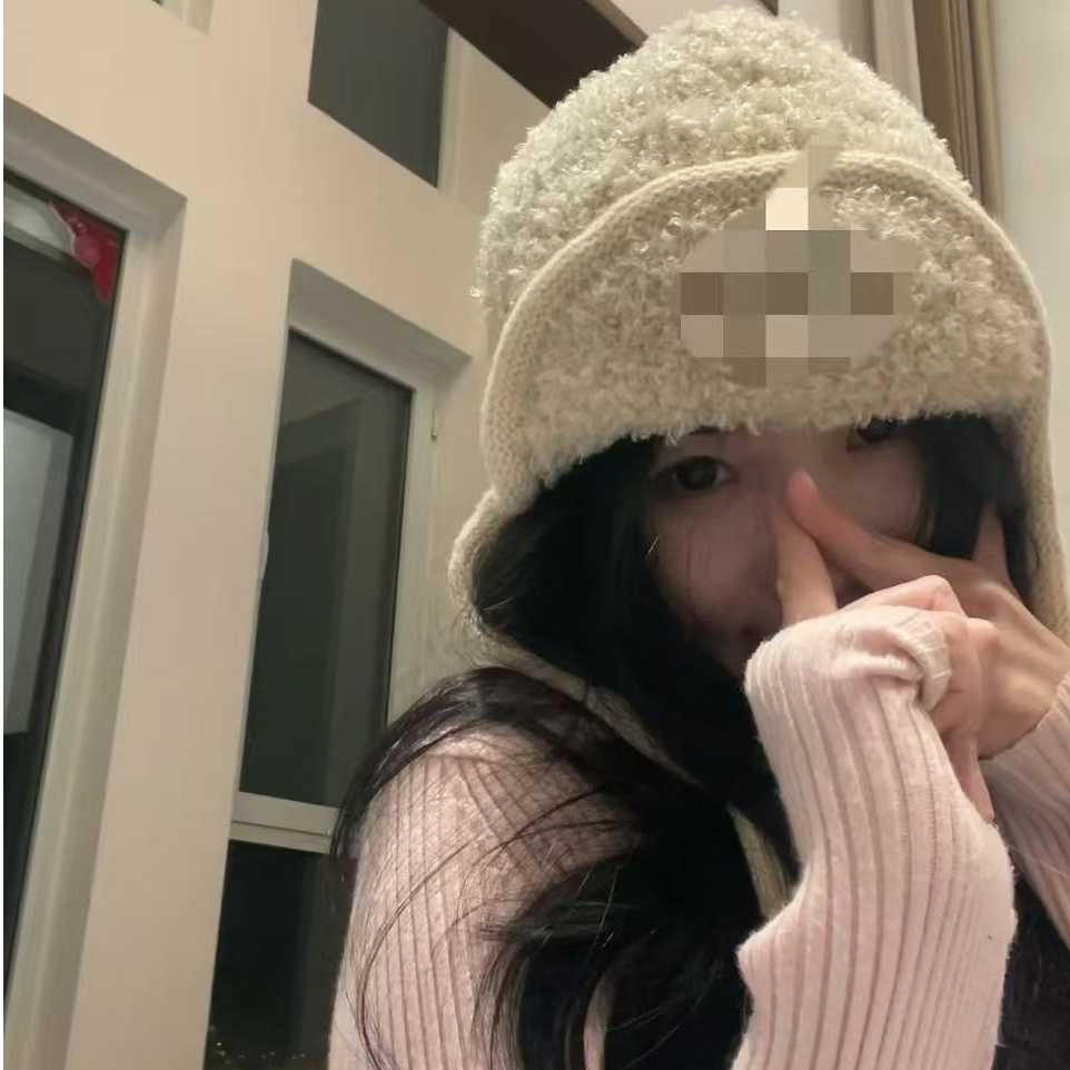 秋冬季小香雷锋帽子女保暖护耳帽针织毛线帽巴拉克拉法帽