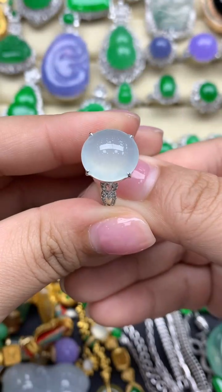 【闪购商品】翡翠戒指18K金镶嵌733-中国好珍宝