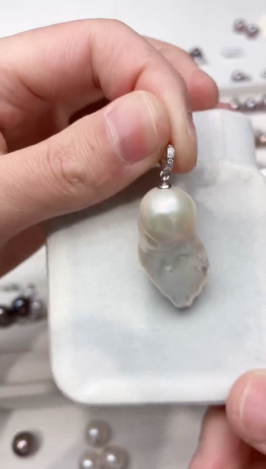 【闪购商品】淡水珍珠吊坠(不含链)银S925镶嵌吊坠