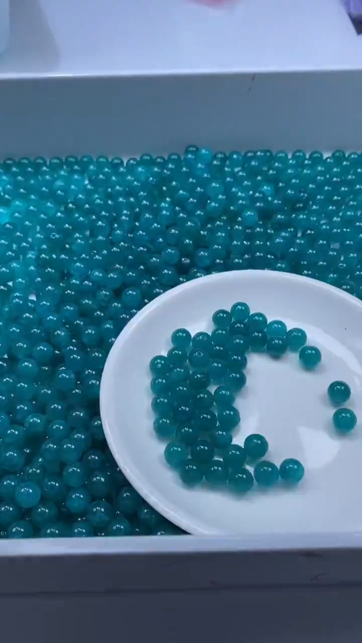 颈饰未镶嵌石英岩玉W306-高冰天河8mm*30颗