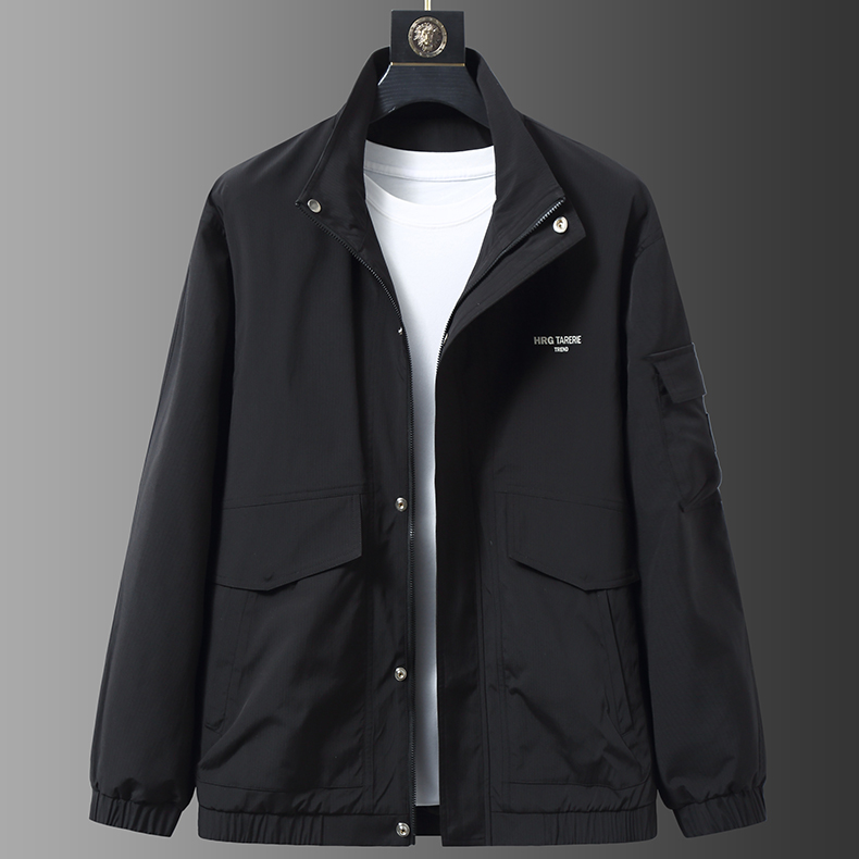 大码男装春秋时尚茄克质感潮流茄克运动户外百搭防风宽松FLM8860
