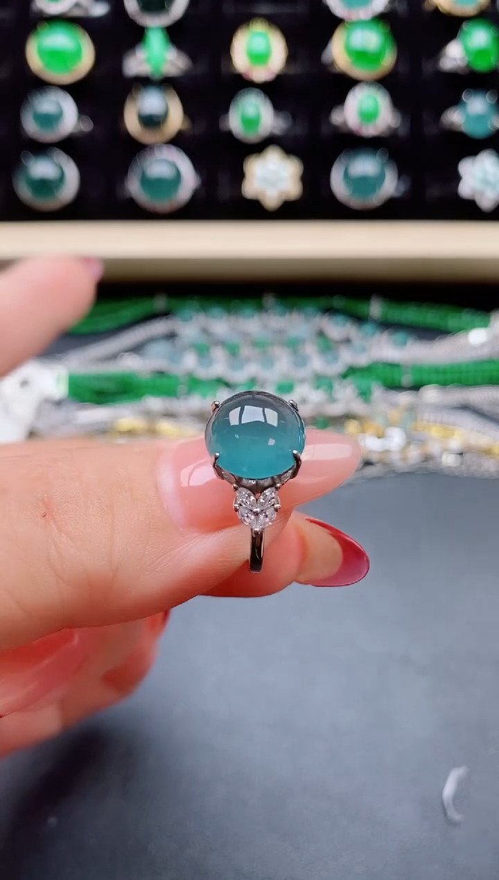 【闪购商品】翡翠戒指银S925镶嵌321321