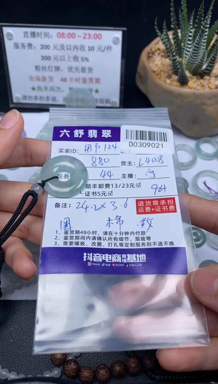 【闪购商品】翡翠吊坠(不含链)未镶嵌D0309021