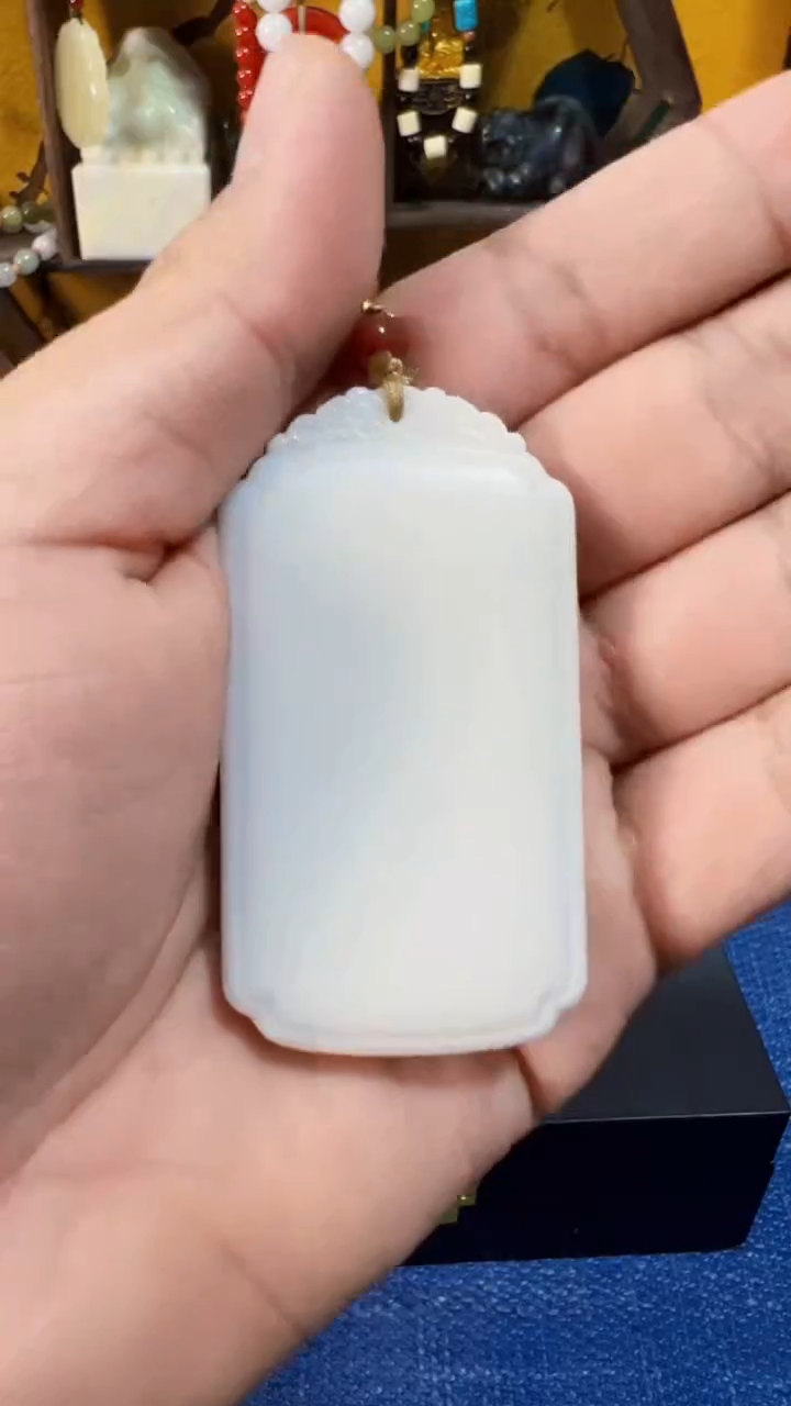 和田玉未镶嵌挂件和田 米达无事牌(飞铃文玩)