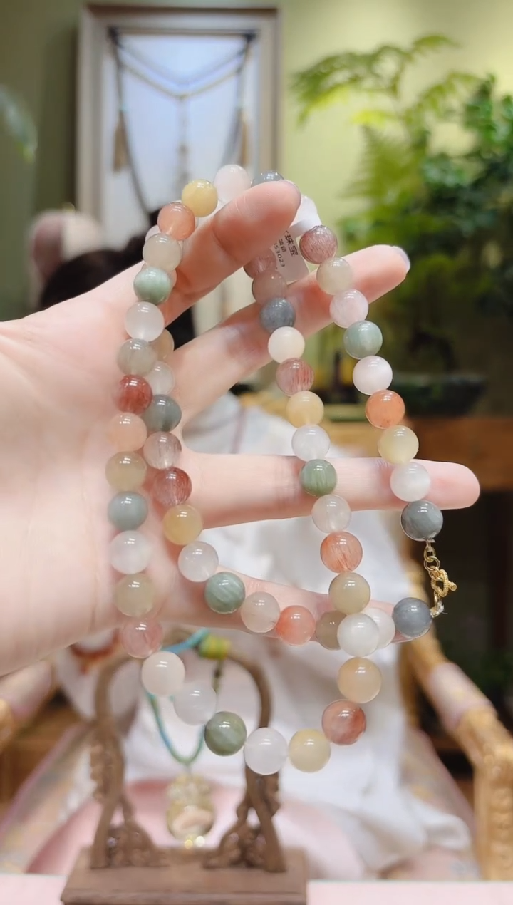 【闪购商品】水晶项链18K金镶嵌兔毛多宝项链9.1OT3号