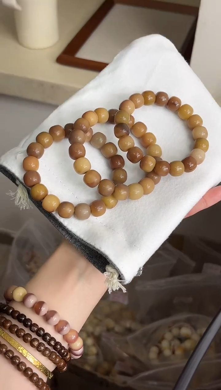 手串菩提根/象牙果d62翠谷幽兰干磨桶珠11*12mm手串