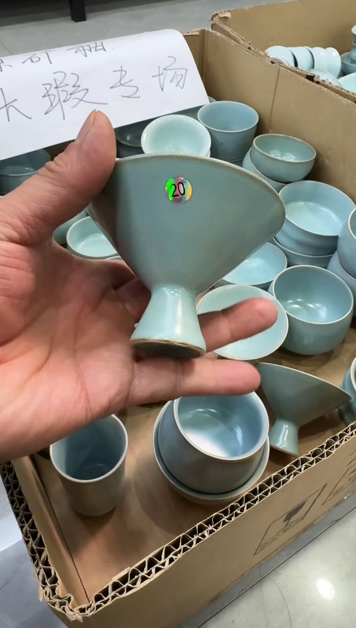 【闪购商品】杯仿古纯手工高足斗笠杯大瑕20