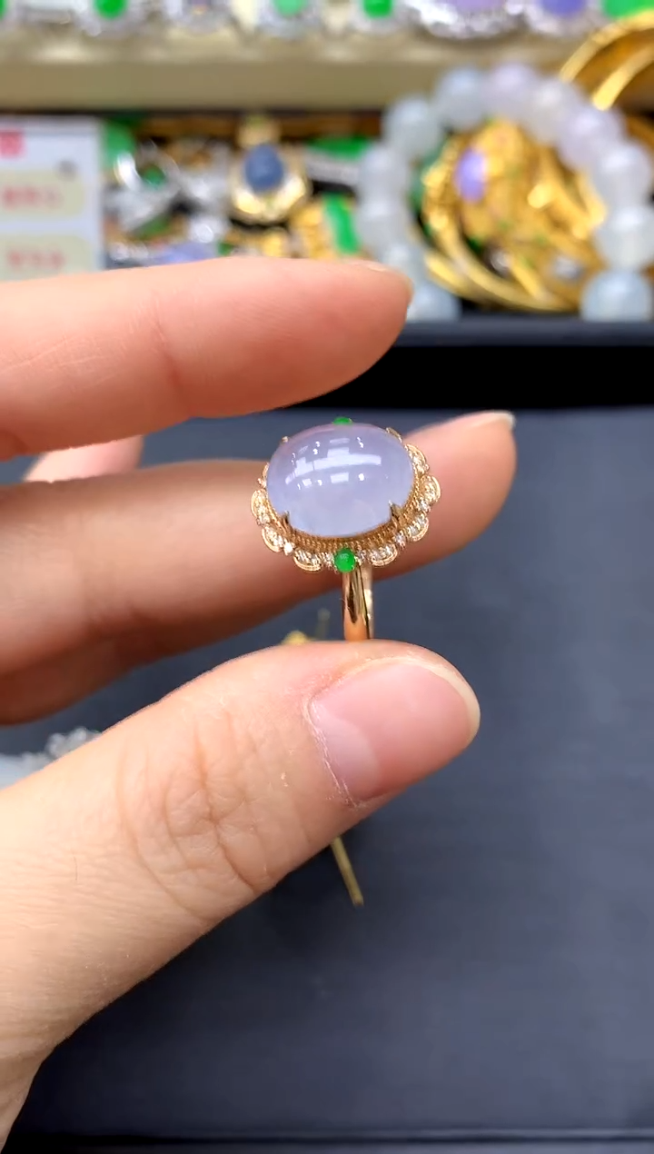 18K金镶嵌戒指翡翠254-中国好珍宝