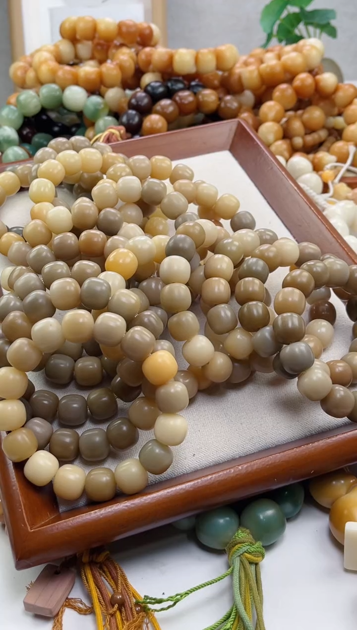 菩提根/象牙果手串f100干磨桶珠14*15瑕疵不补随机