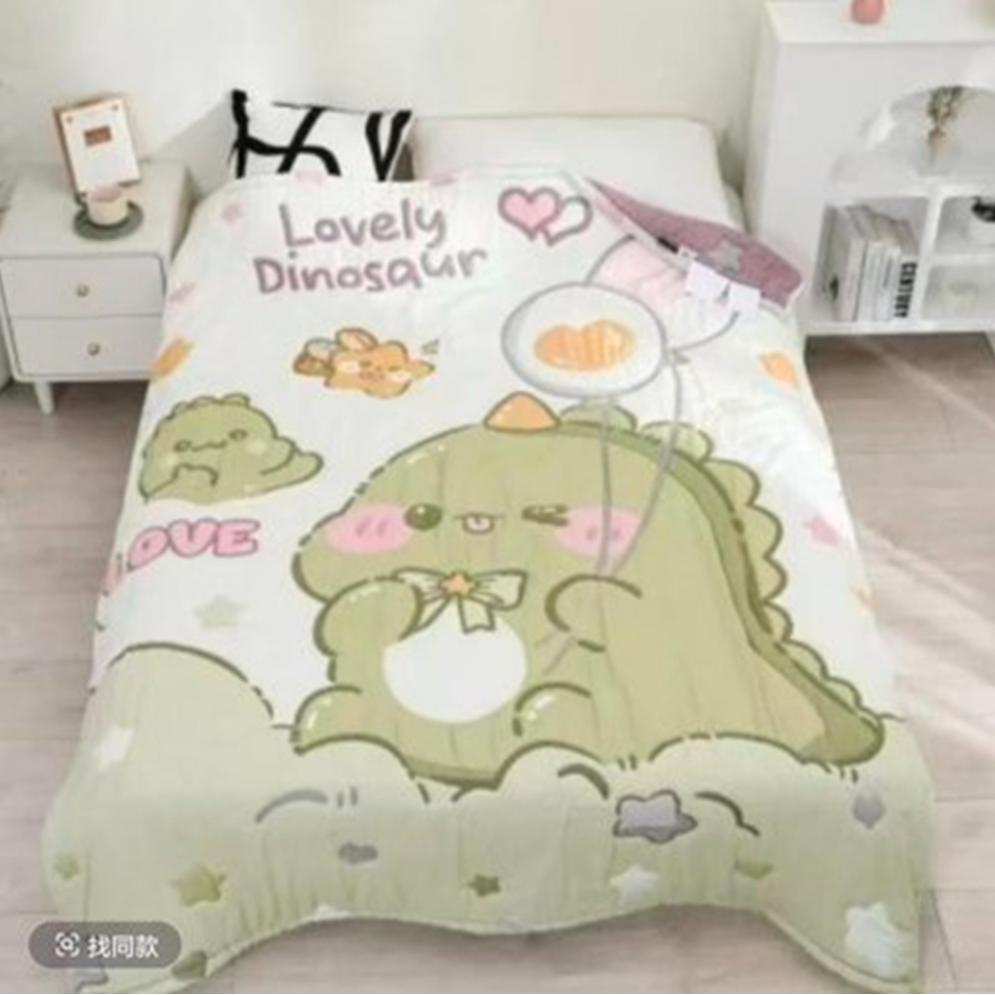 【气球恐龙】 150cm x 200cm 多功能轻奢超柔轻奢纱布泡芙