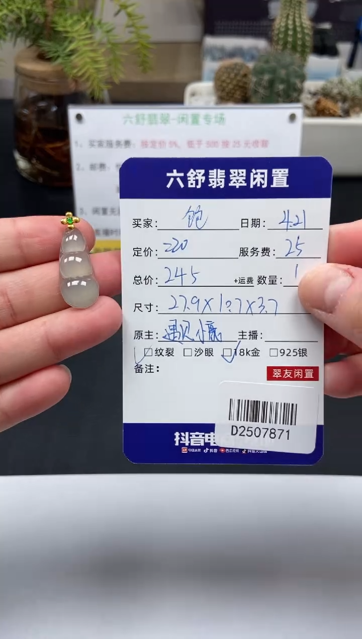 翡翠18K金镶嵌颈饰D2507871