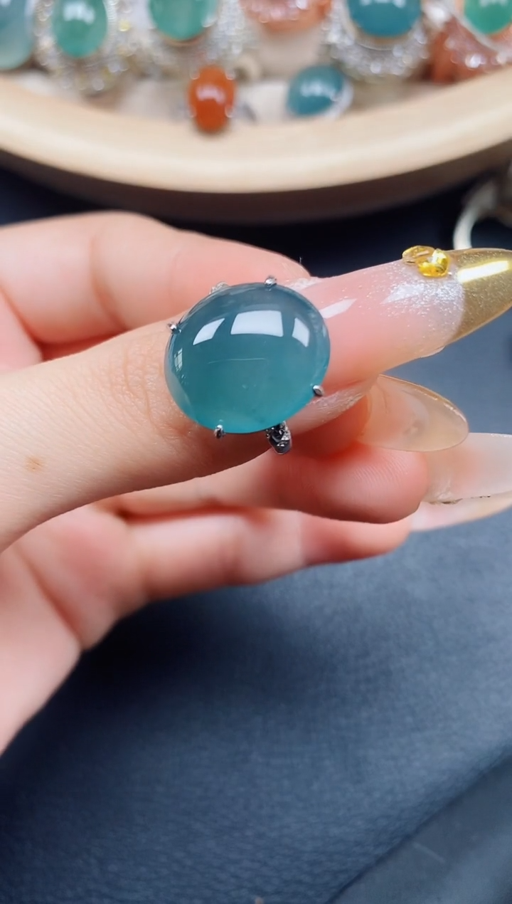 【闪购商品】翡翠戒指银S925镶嵌翡翠