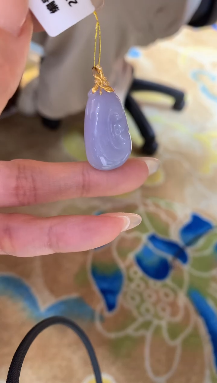 【闪购商品】翡翠颈饰18K金镶嵌如意