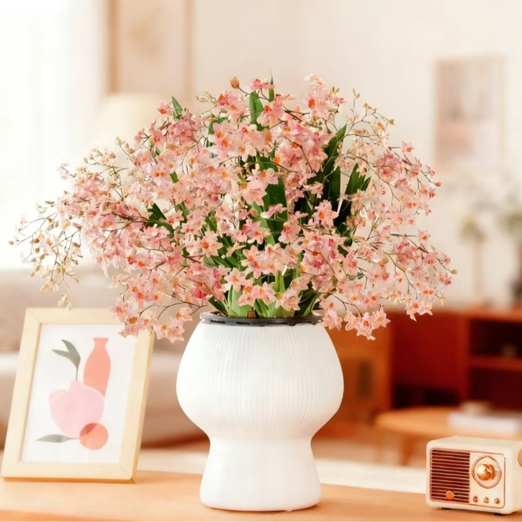 【京东快递】7-10支花剑粉色梦香文心兰开花浓香带精致蘑菇盆发货