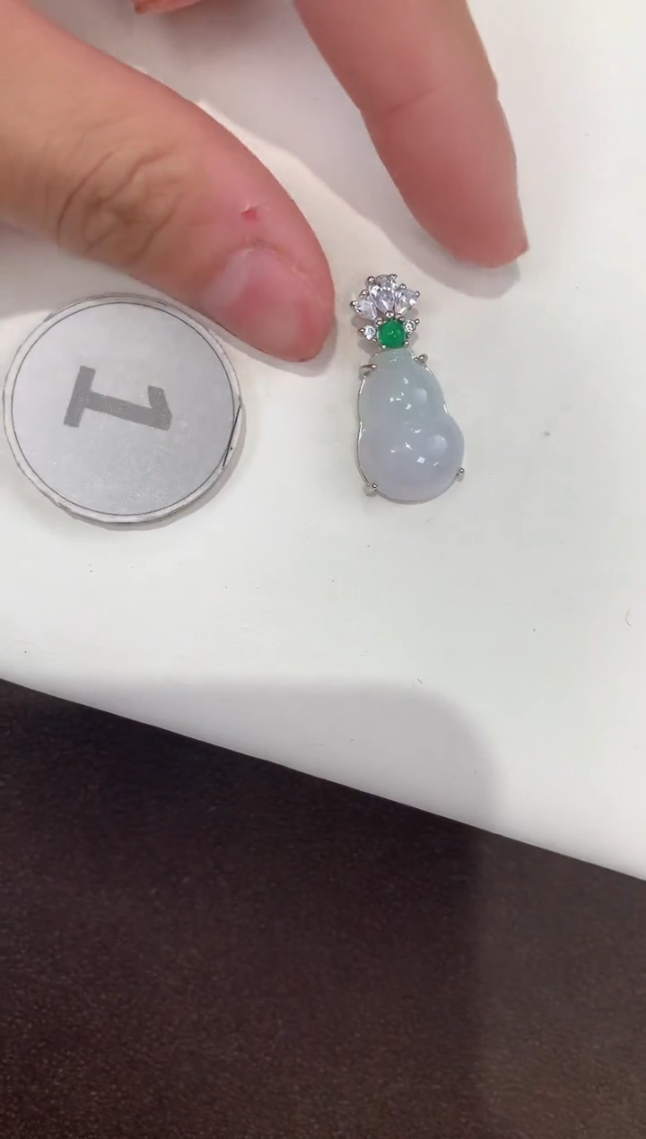 颈饰银S925镶嵌翡翠天然缅甸a货翡翠