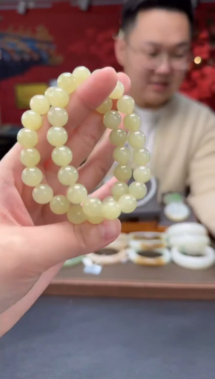 【闪购商品】和田玉手串未镶嵌黄口猫单圈手串 多样性发货拍一发一