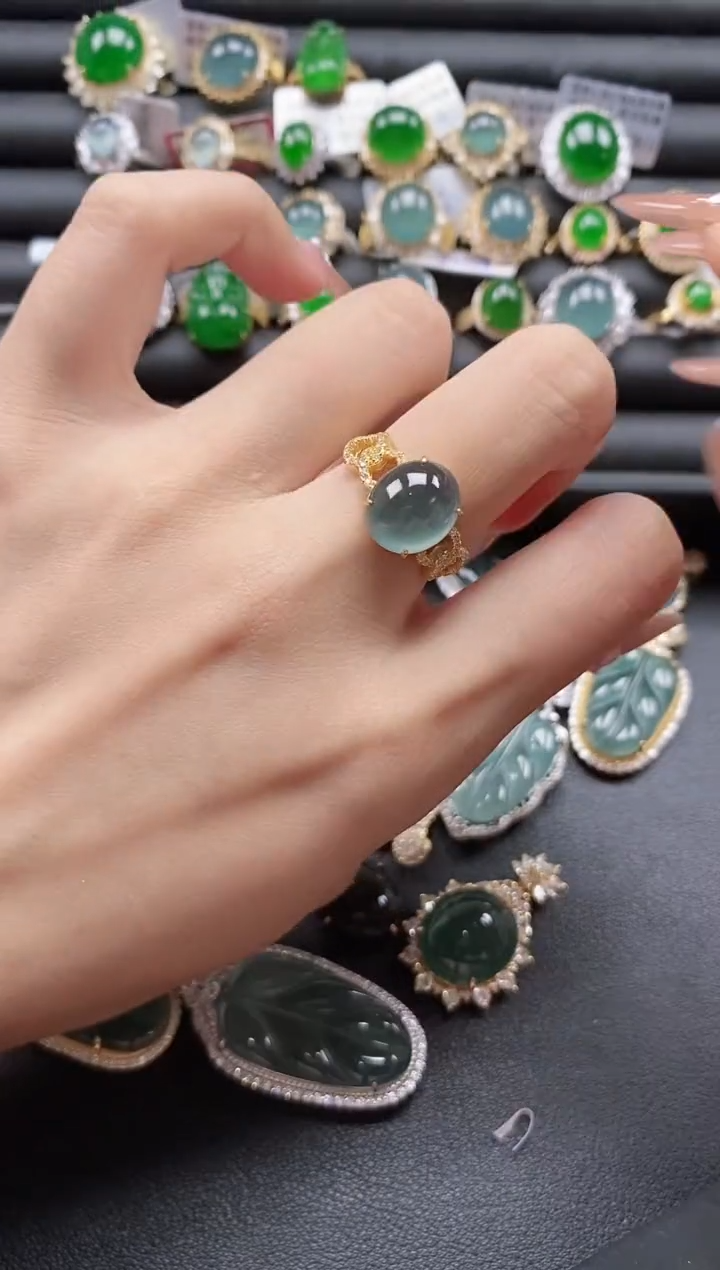 【闪购商品】翡翠戒指银S925镶嵌51151