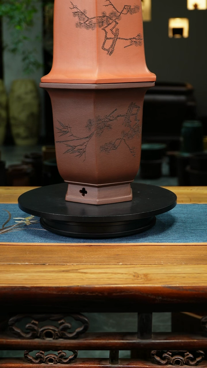 紫砂花盆秋*✔精品兰花微