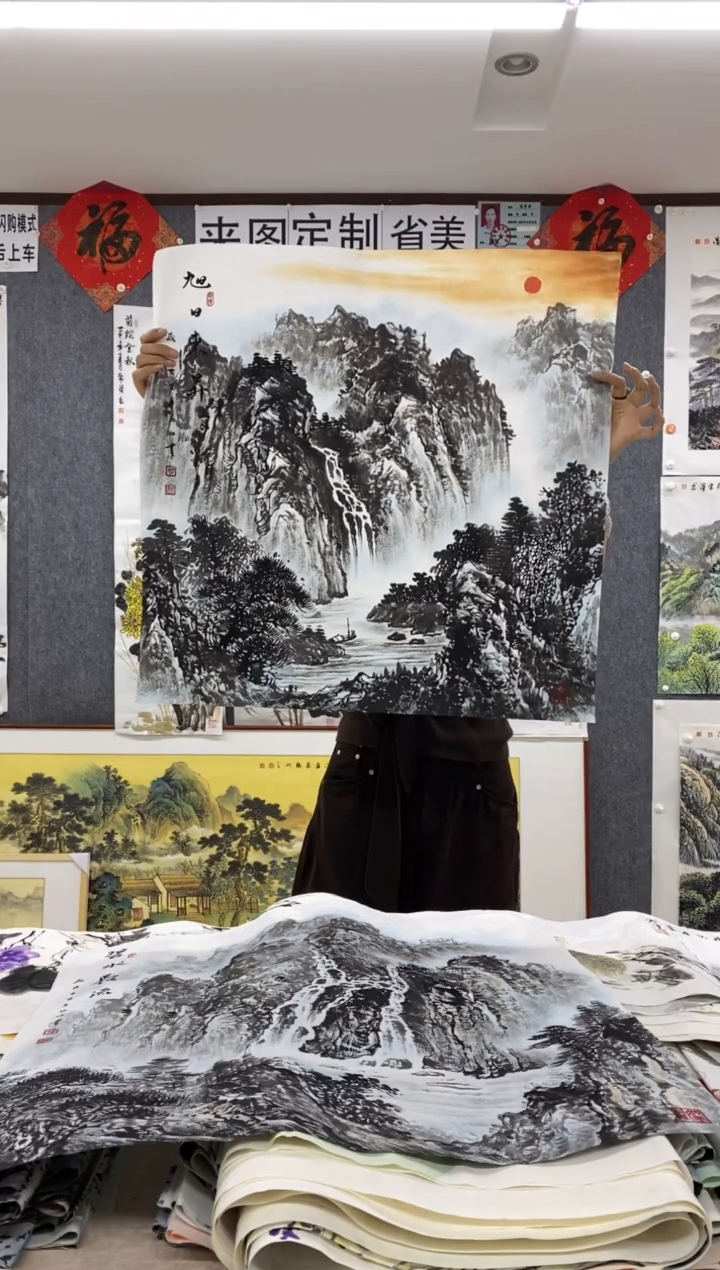 国画福利！沈泳江手绘 四尺斗方68*68cm