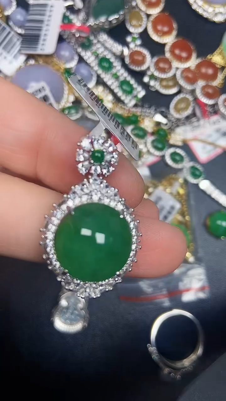 银S925镶嵌戒指翡翠3360