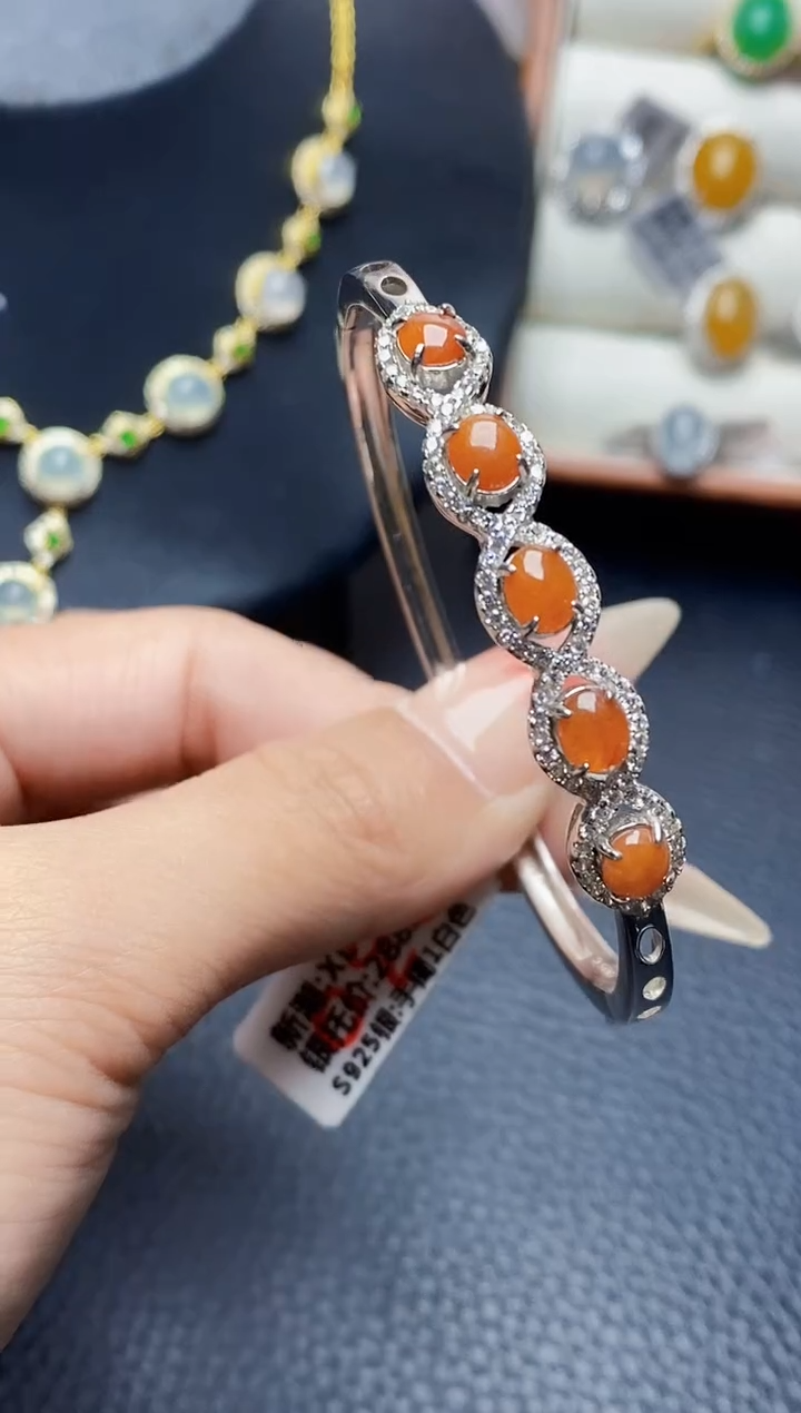 银S925镶嵌戒指翡翠3750