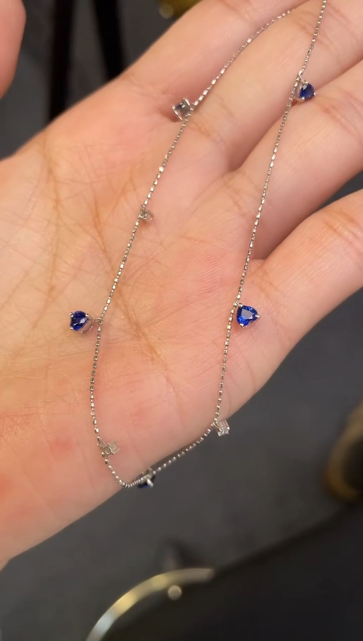 【闪购商品】蓝宝石颈饰18K金镶嵌主石：0.99ct