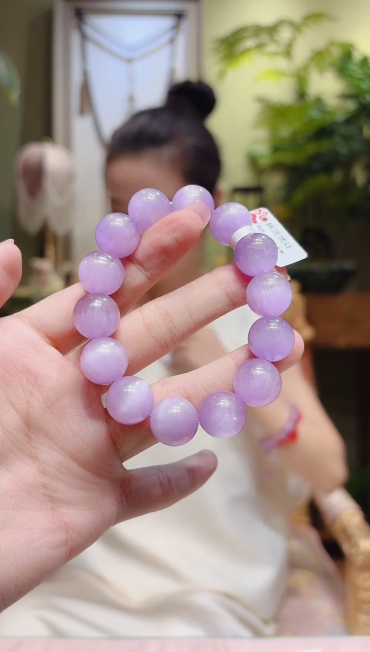 【闪购商品】锂辉石手串未镶嵌紫锂辉手串8/14.1