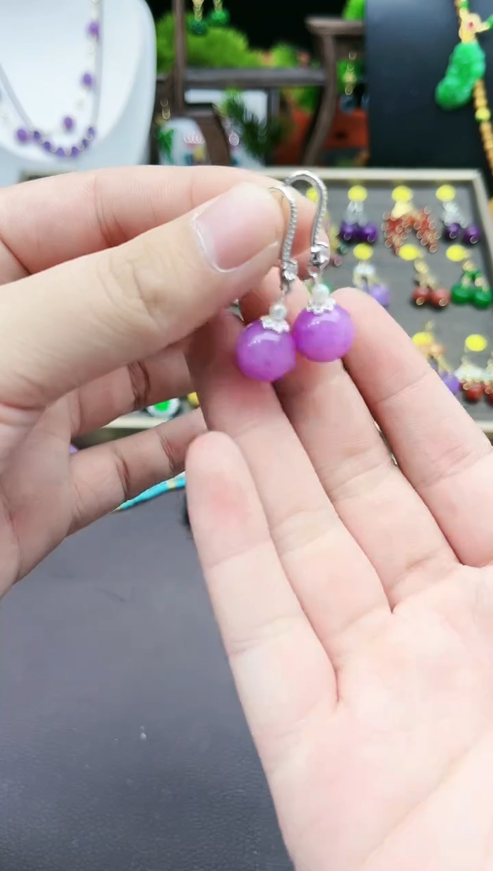 【闪购商品】玛瑙/玉髓耳钉银S925镶嵌328000