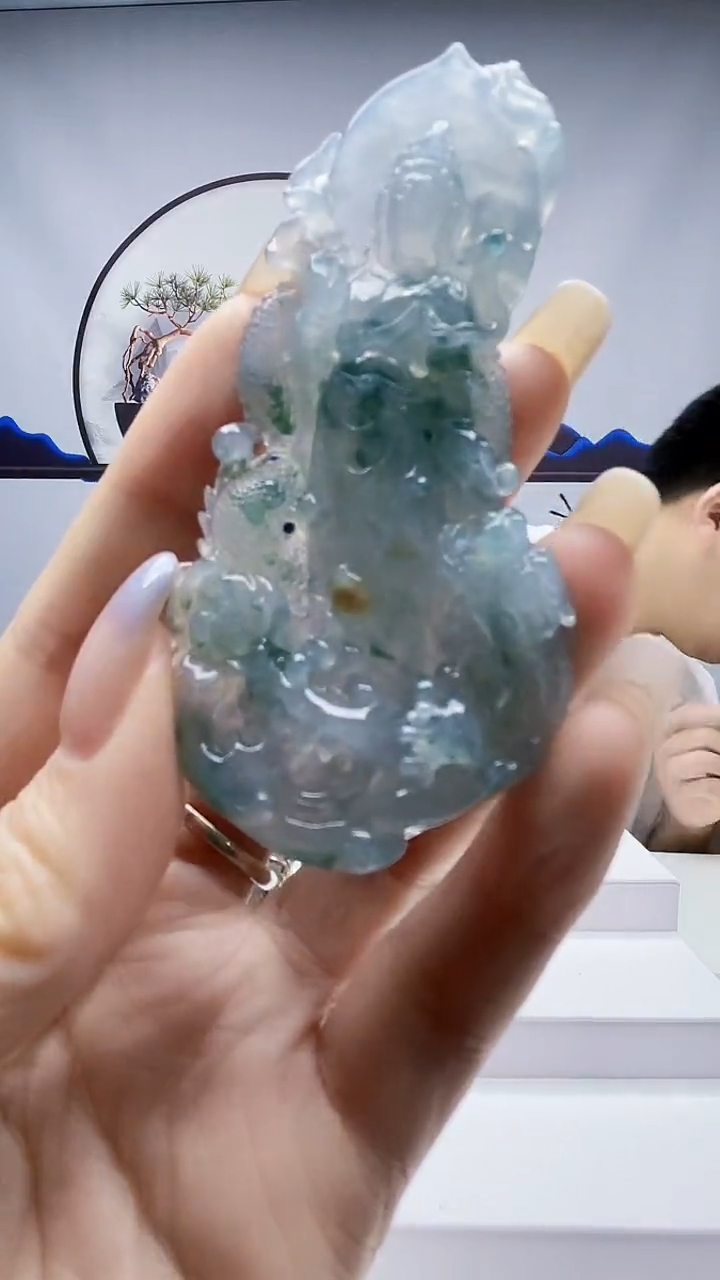 未镶嵌定制翡翠路*甲毛货-挂件71