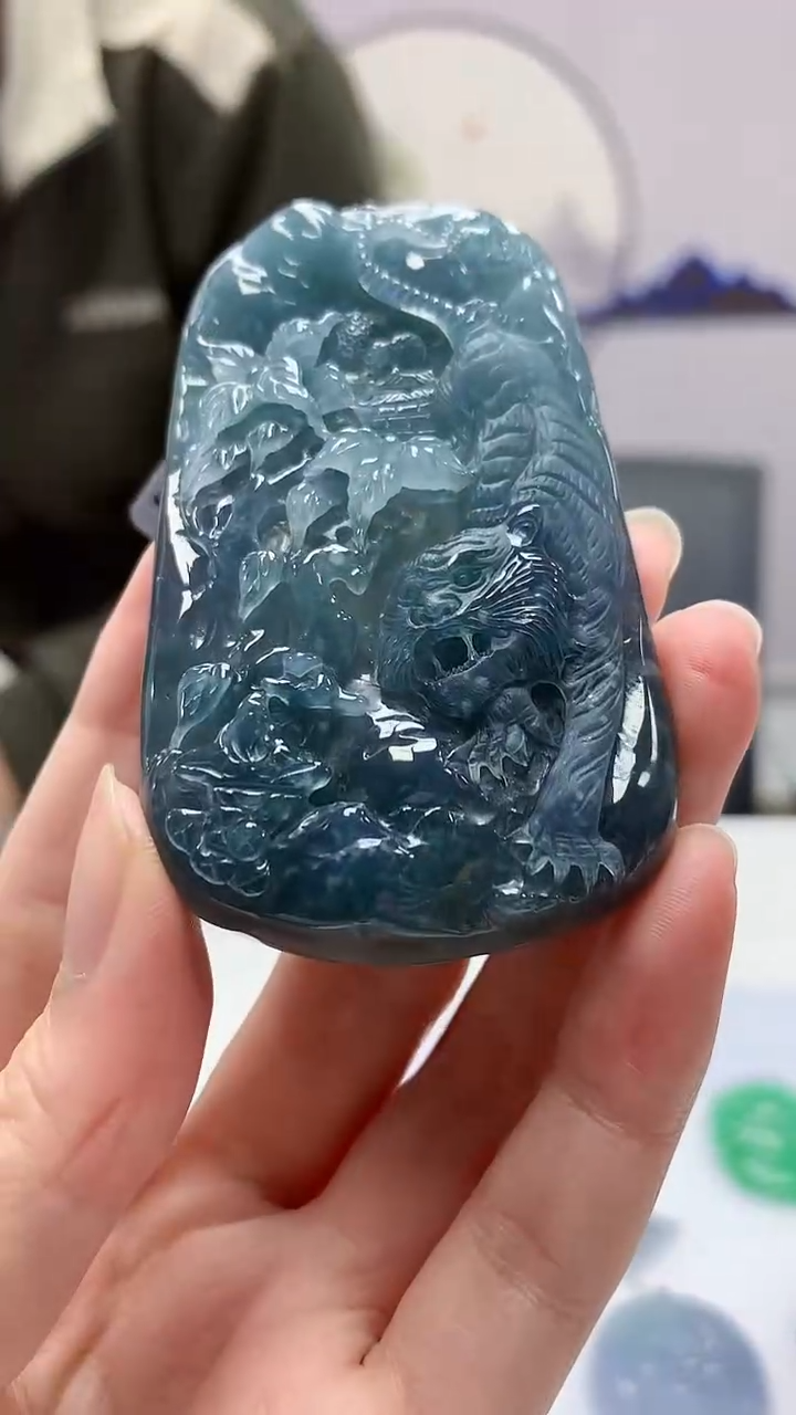 【闪购商品】定制翡翠未镶嵌5152zm-毛货挂件虎牌103