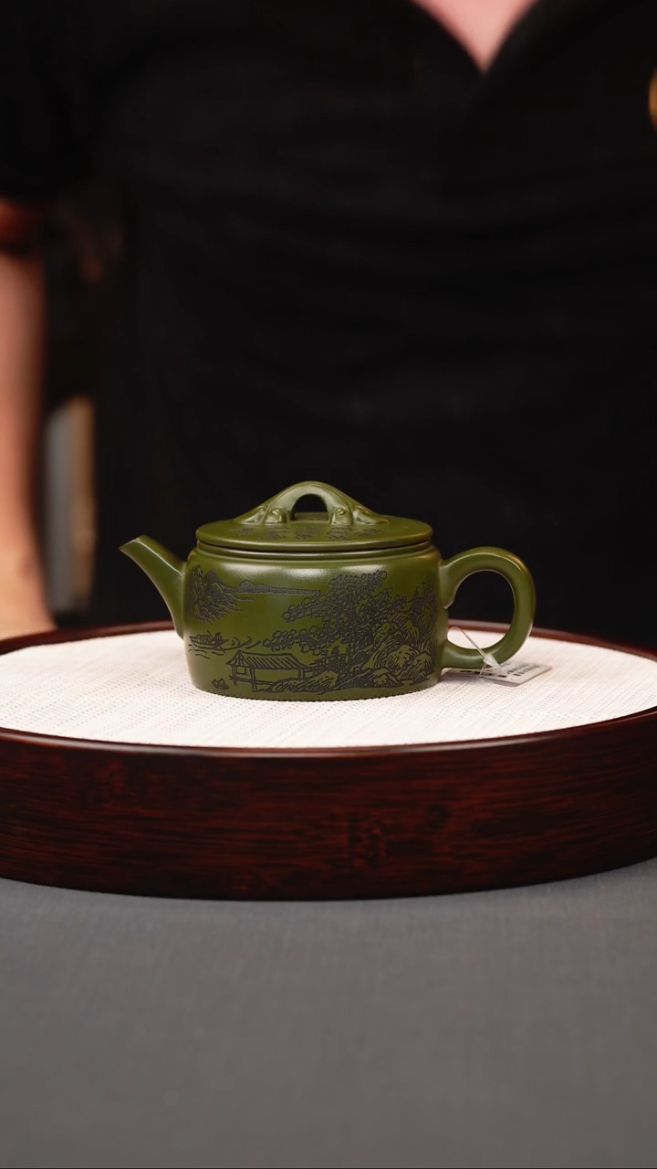 茶壶紫砂绿泥汉瓦