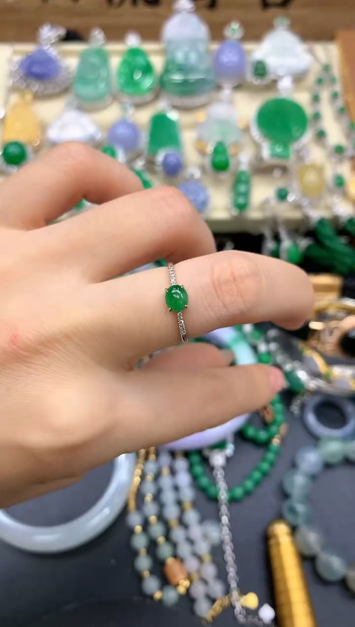 【闪购商品】翡翠戒指18K金镶嵌343-中国好珍宝