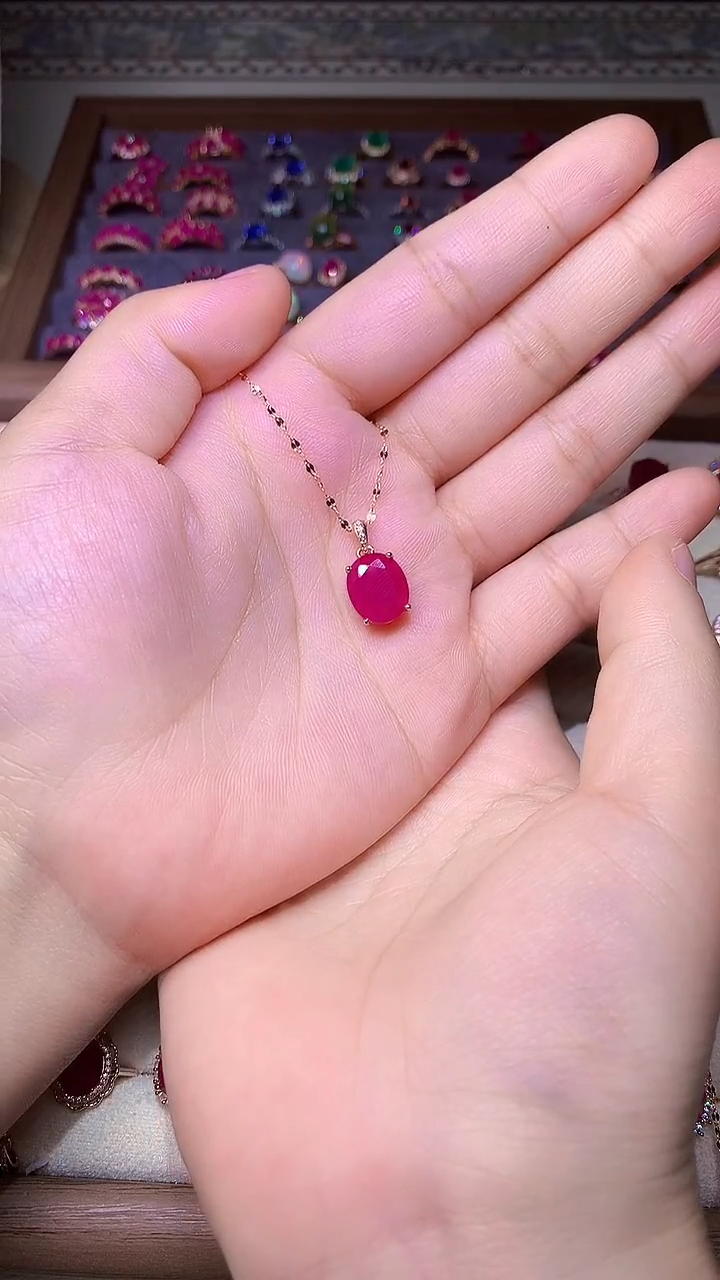【闪购商品】红宝石颈饰银S925镶嵌000