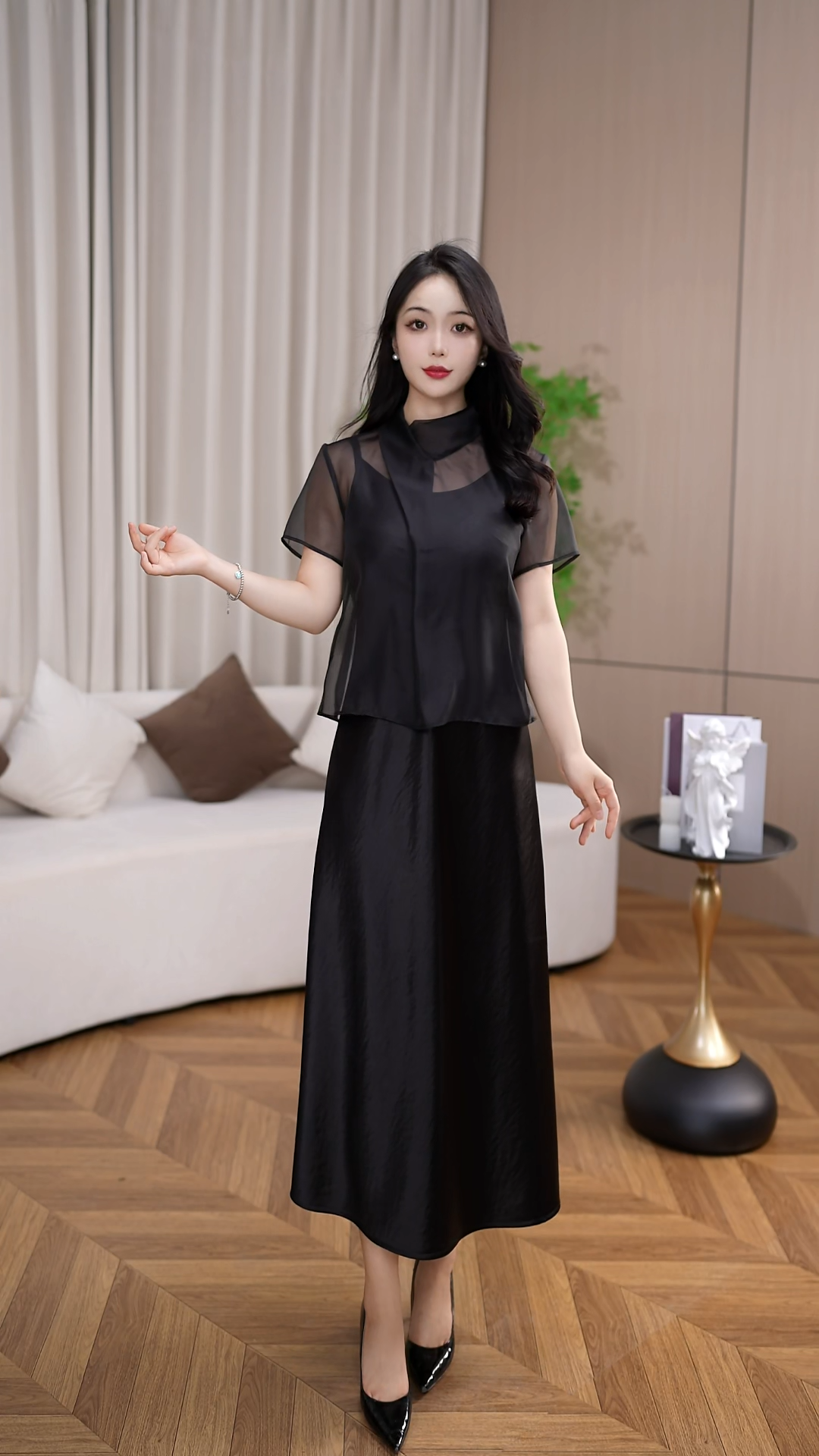 晴儿格格DYD7090 夏季新款两件套显高显瘦气质轻奢连衣裙套装