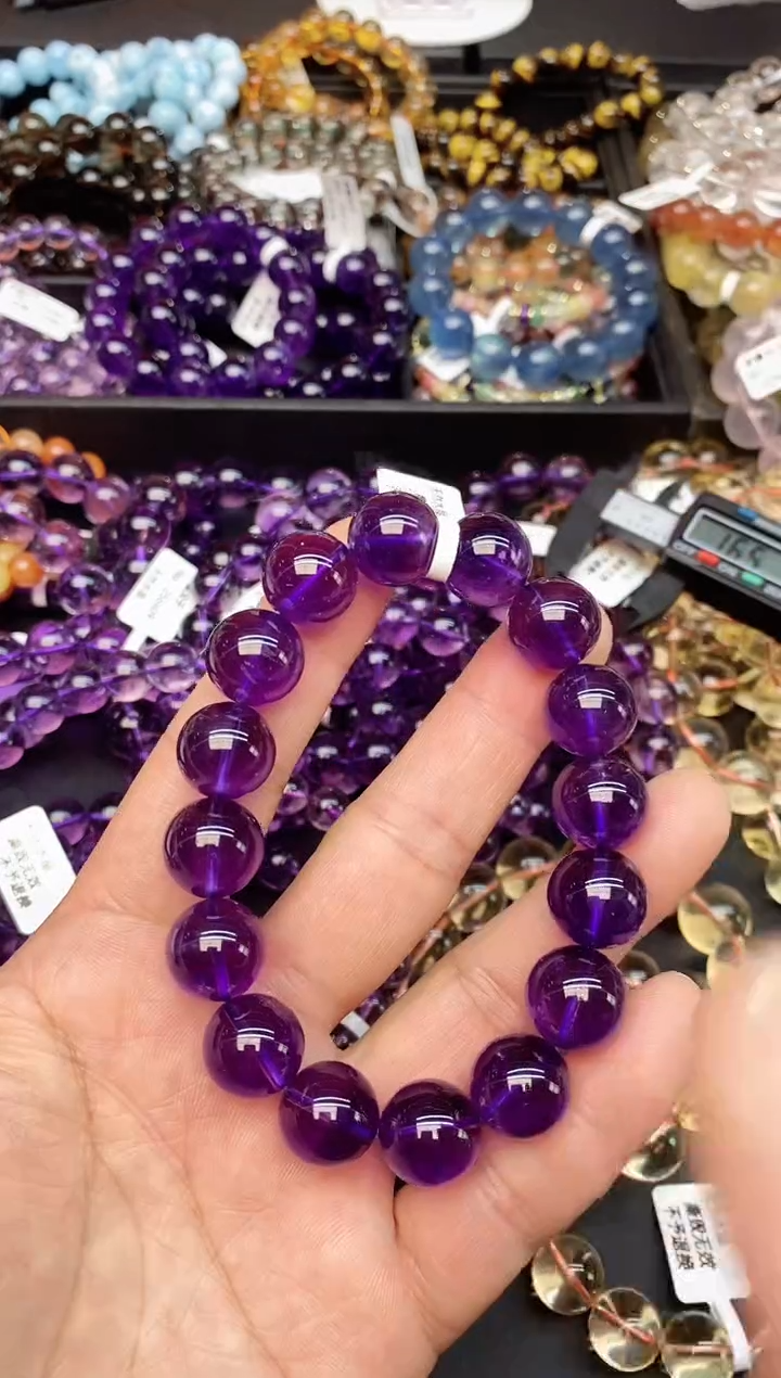 【闪购商品】水晶手串未镶嵌42a紫水晶14mm