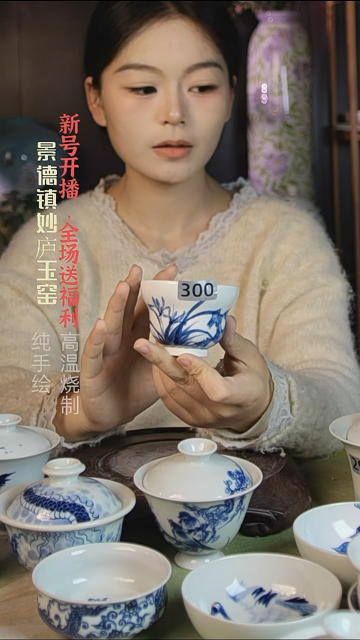 盘陶妙庐玉窑葫芦杯300微瑕