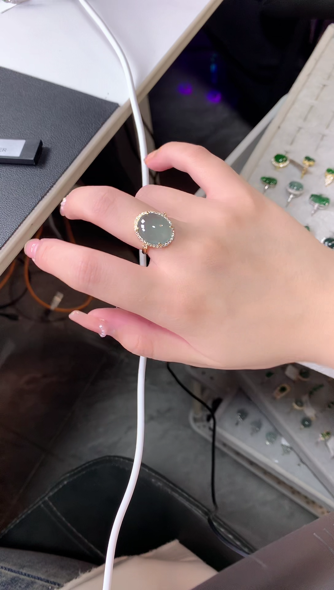 【闪购商品】翡翠戒指银S925镶嵌51241