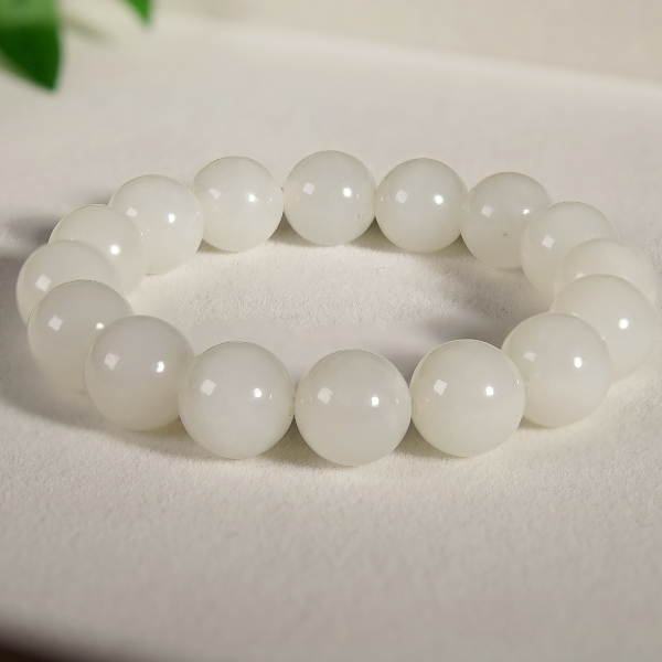 【苏禾一店】天然和田玉新疆且末白玉卡12手串 多样性发拍一发一