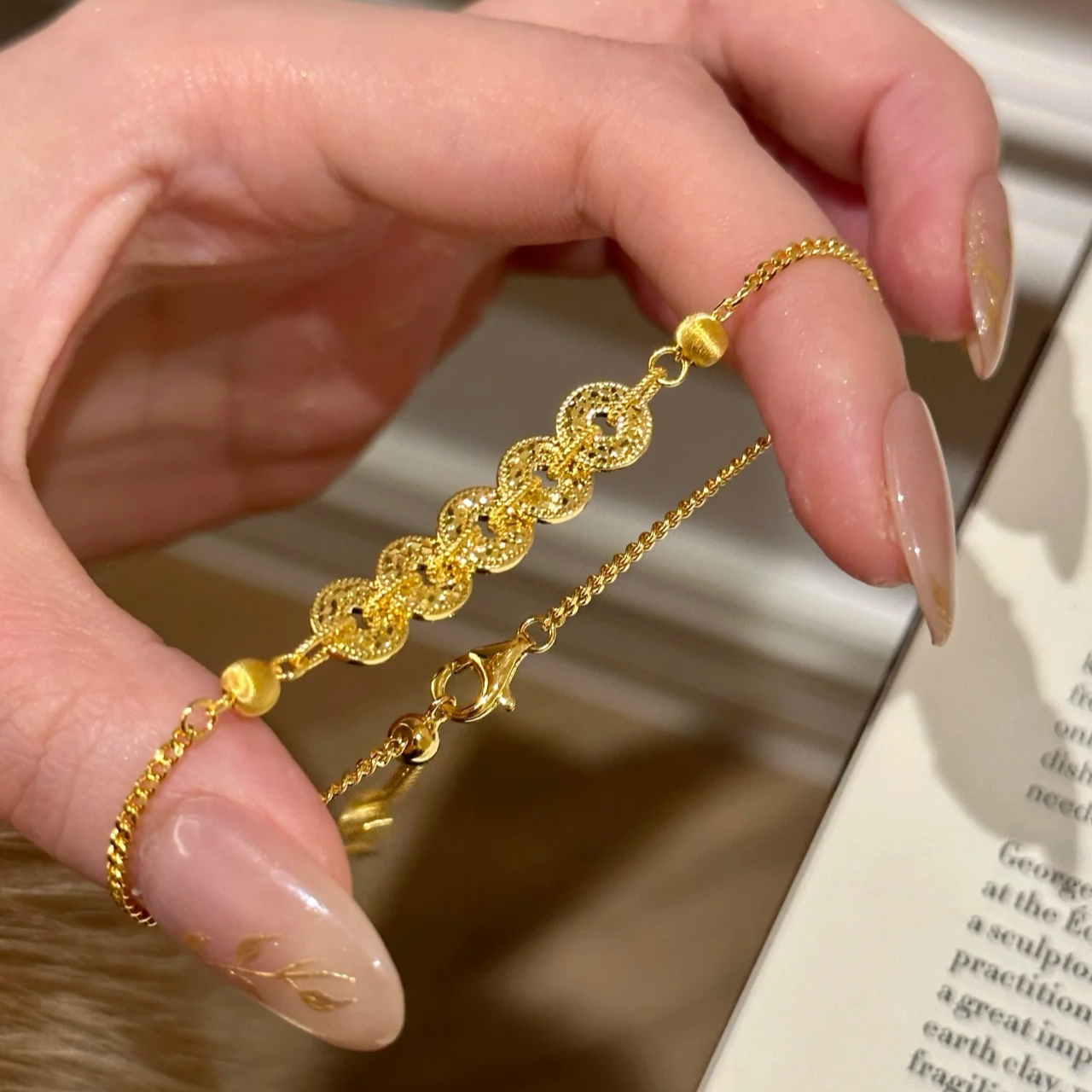 足银手链 足银碎冰冰盘缠手链